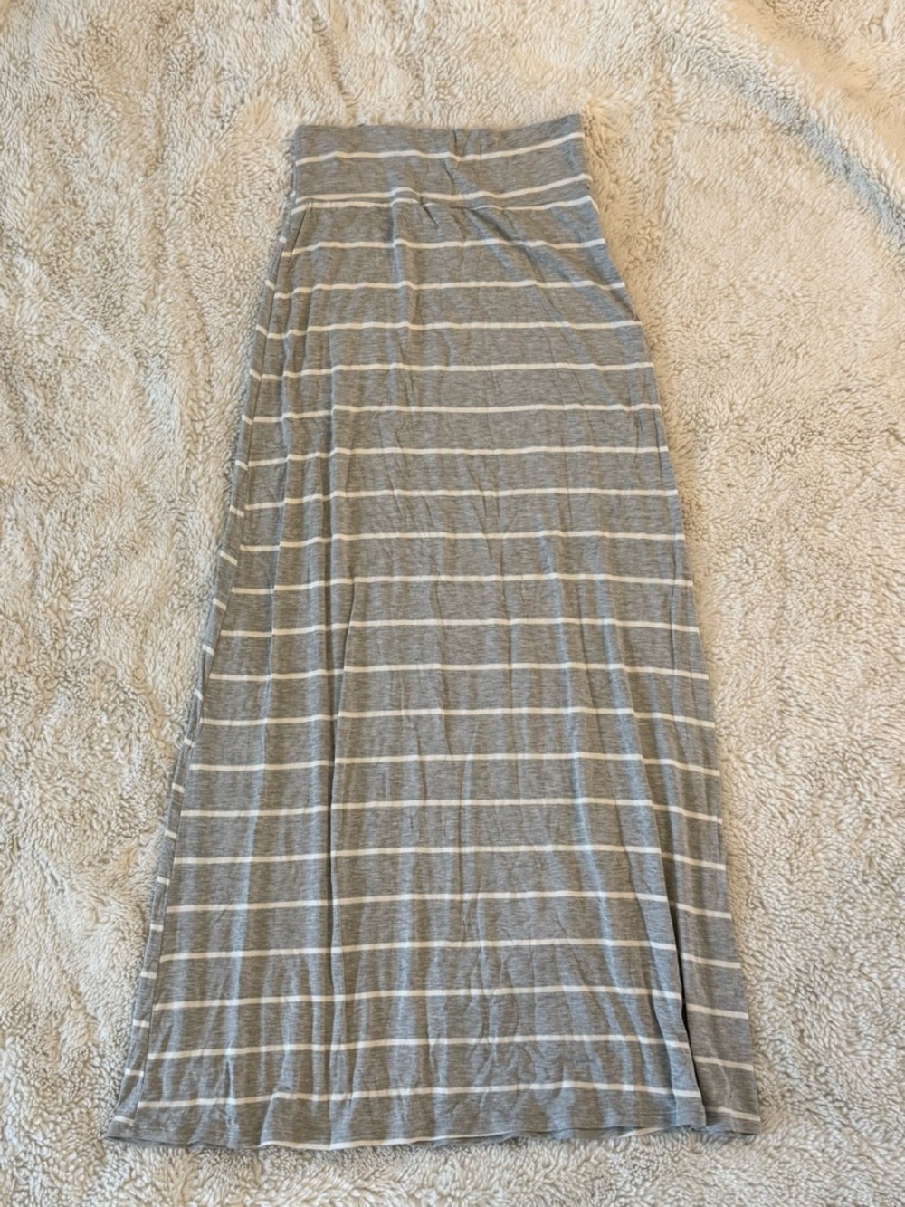 Striped Gray Maxi Skirt